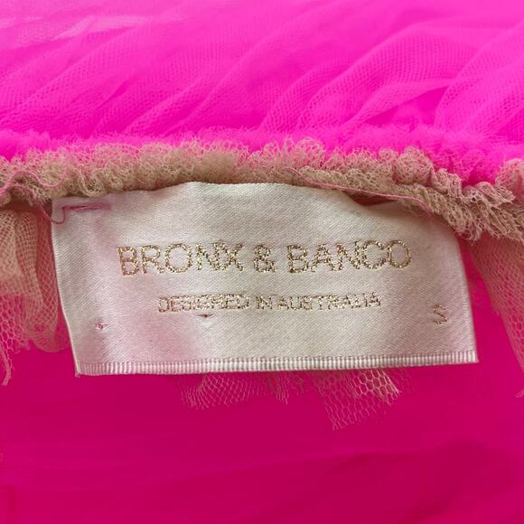 Bronx & Banco | Anna Halterneck Mini Dress in Hot Pink Tulle S - Picture 5 of 15